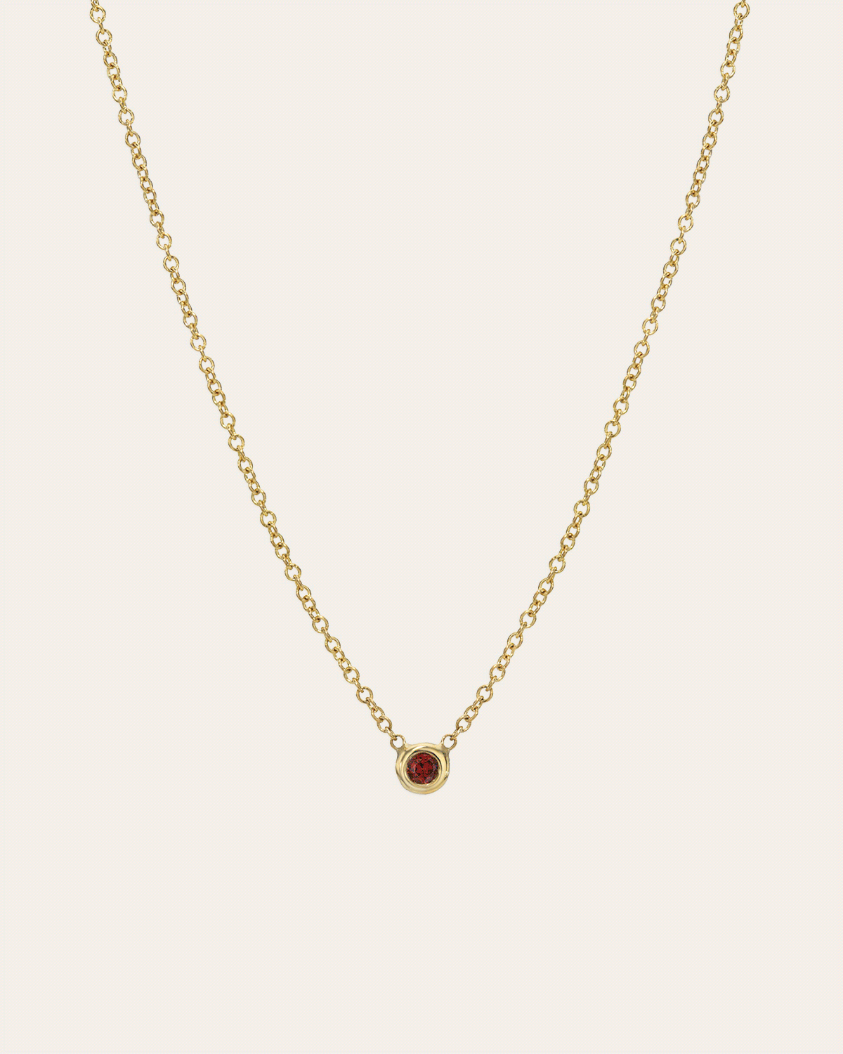 Kids Mini Bezel Birthstone Necklace