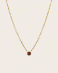 14k Gold Bezel Birthstone Necklace
