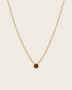 14k Gold Bezel Birthstone Necklace
