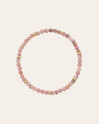 14K Gold Pink Rhodochrosite Segment Bead Bracelet