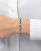 14K Gold Turquoise Segment Bead Bracelet
