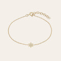 14K Gold Tiny Diamond Star of David Bracelet by Zoe Lev