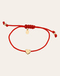 14k Gold Heart with Diamond Fortune Bracelet