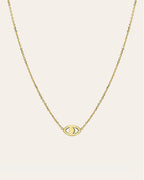 14k Gold Mini Evil Eye Necklace