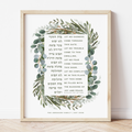 Birkat HaBayit blessing for the home art print in a natural wood frame