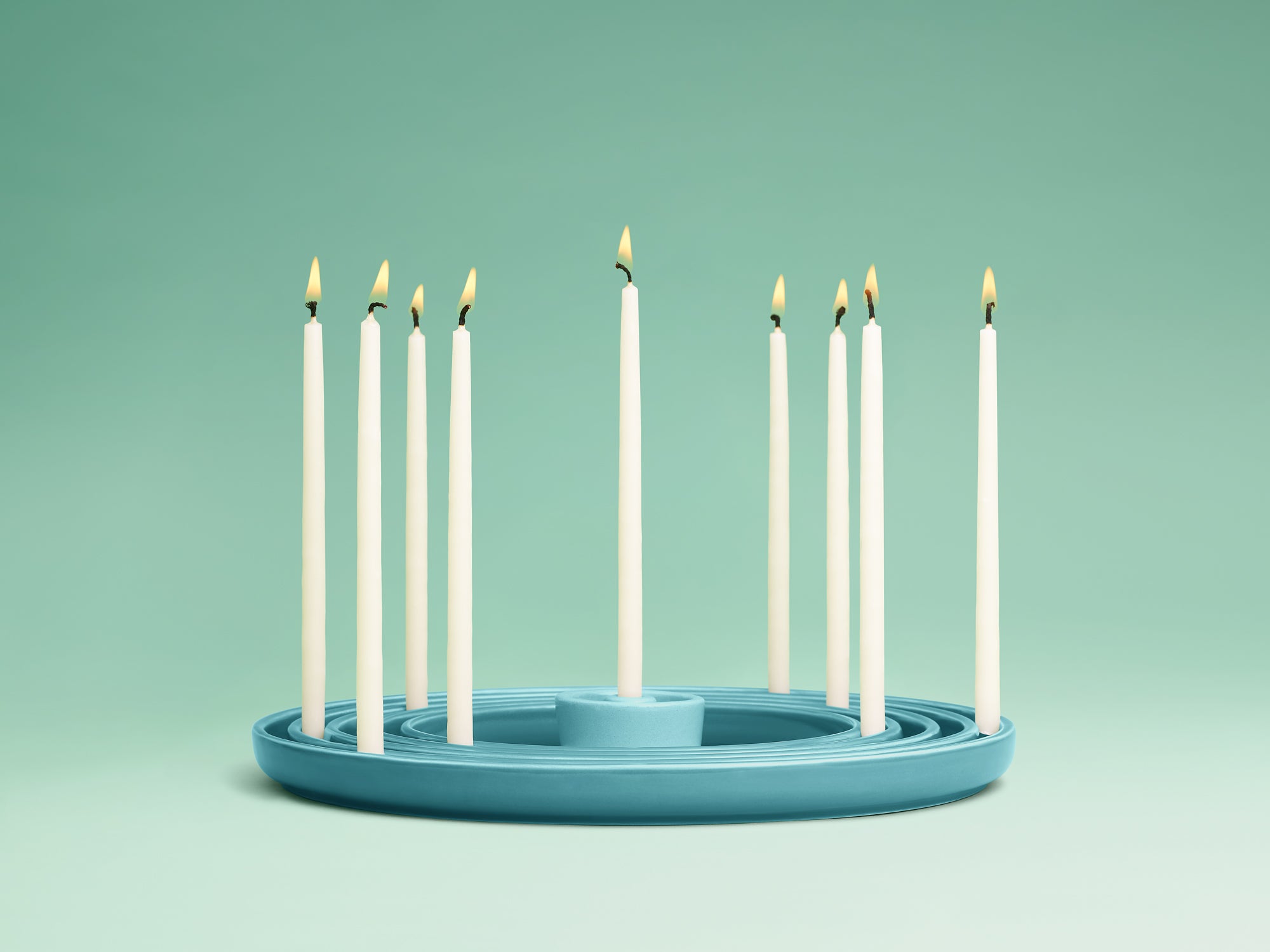 Stoneware Ripple Menorah