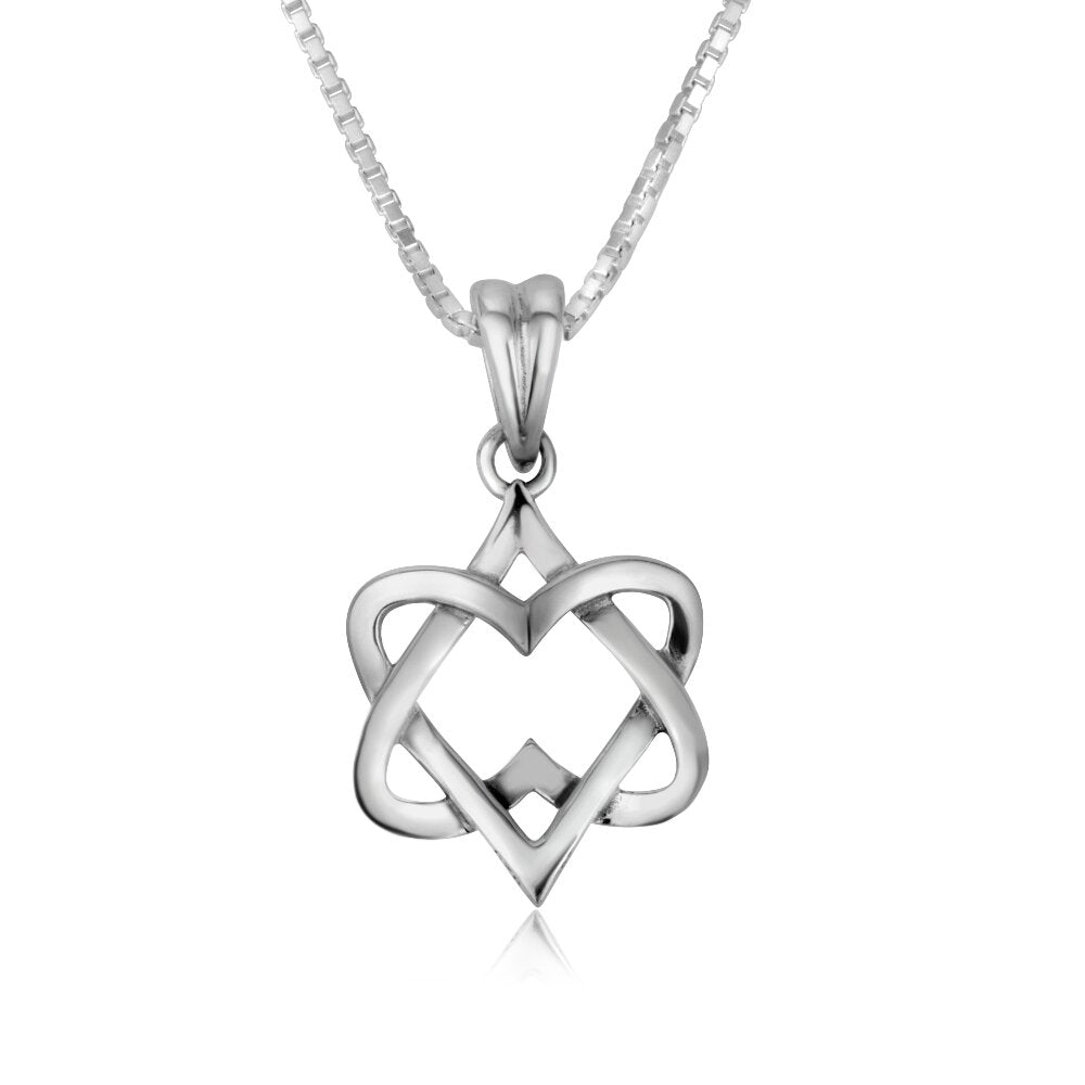 Interwoven Hearts Star Of David Necklace