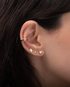 14k Gold Diamond Hamsa Stud Earrings