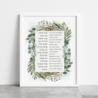Blessing for the Home – Botanical Watercolor Art Print