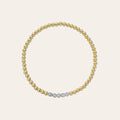 3mm Gold Bead Bracelet with five diamond beads by Zoe Lev