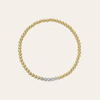 3mm Gold Bead Bracelet with five diamond beads by Zoe Lev