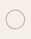 3mm Gold Bead Bracelet with Multi Diamond Beads
