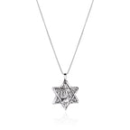 Silver Zion Star of David Amulet