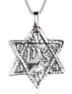 Silver Zion Star of David Amulet
