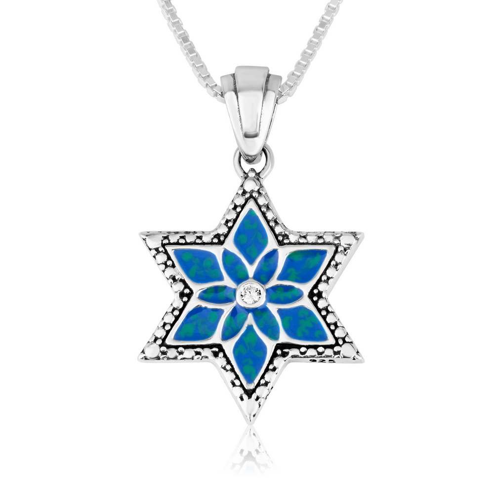 Blue Zircon Star of David