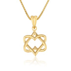 Interwoven Hearts Star Of David Necklace