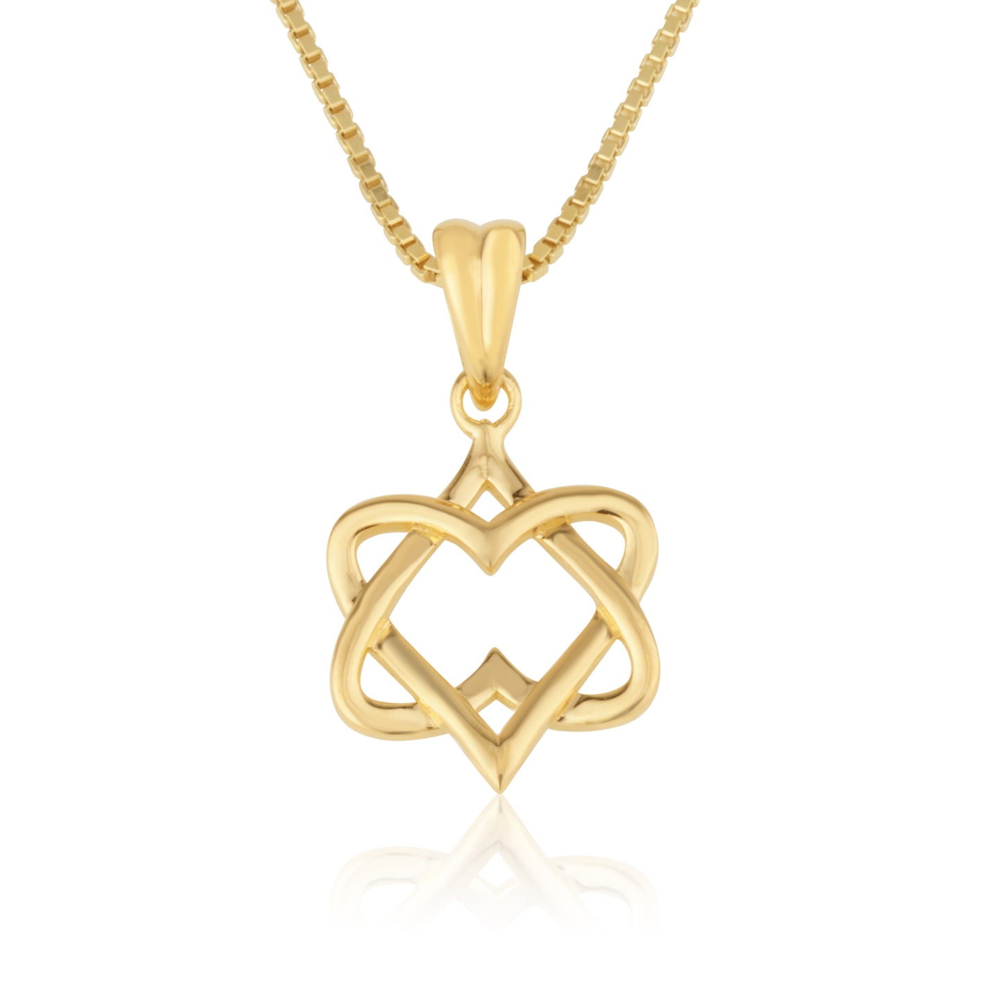 Interwoven Hearts Star Of David Necklace