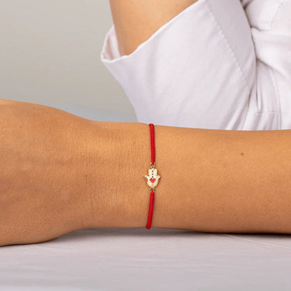Expression of Love Red String Hamsa Heart Bracelet