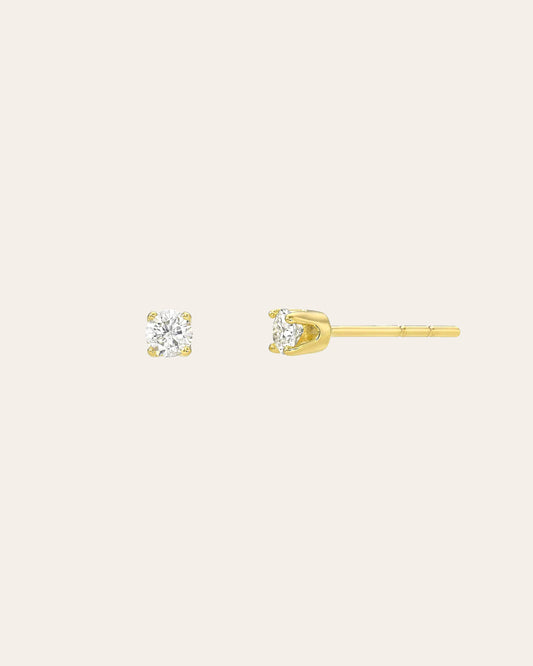 4 Prong Diamond Stud Earrings