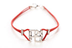 Sterling Silver & Leather AHAVA (אהבה) Bracelet