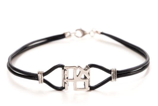 Sterling Silver & Leather AHAVA Bracelet