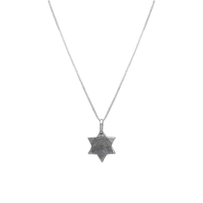 Fingerprint Star of David Necklace