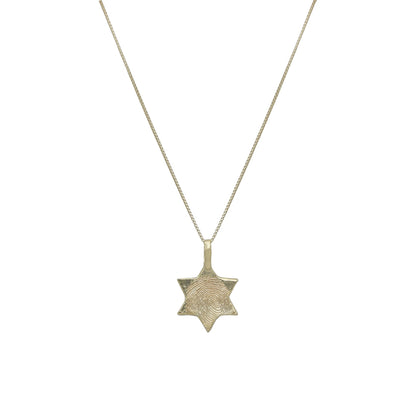 Fingerprint Star of David Necklace