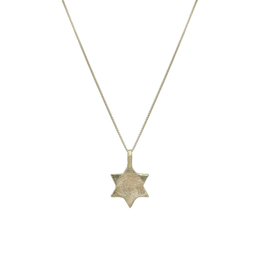 Fingerprint Star of David Necklace