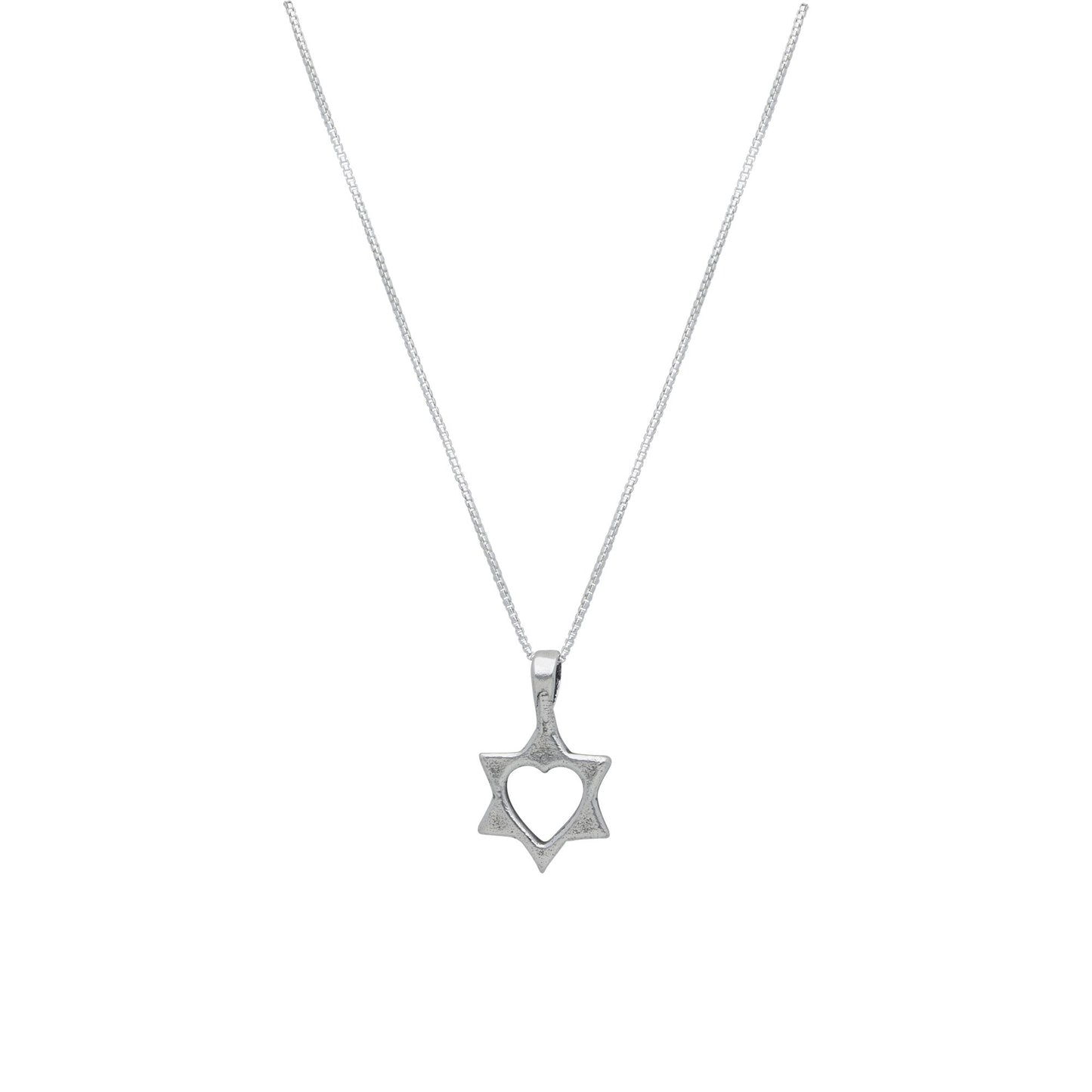 Star of David With Heart Necklace