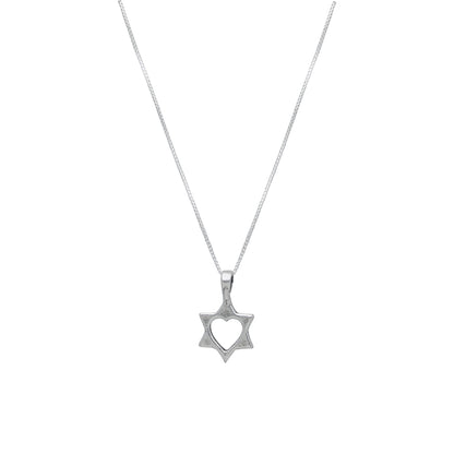 Star of David With Heart Necklace