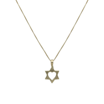 Star of David With Heart Necklace