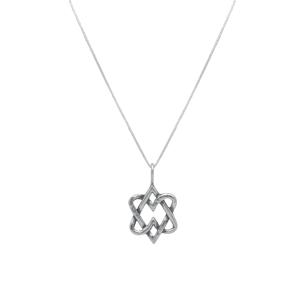 Interlocking Hearts Star of David Necklace