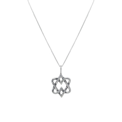 Interlocking Hearts Star of David Necklace