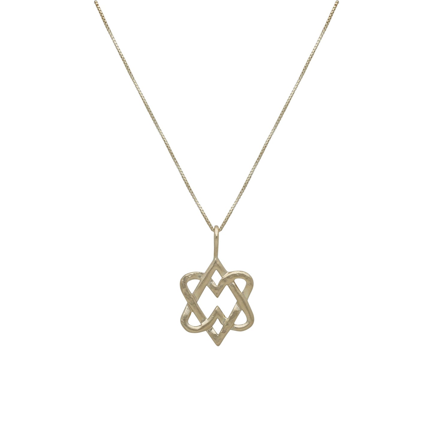 Interlocking Hearts Star of David Necklace