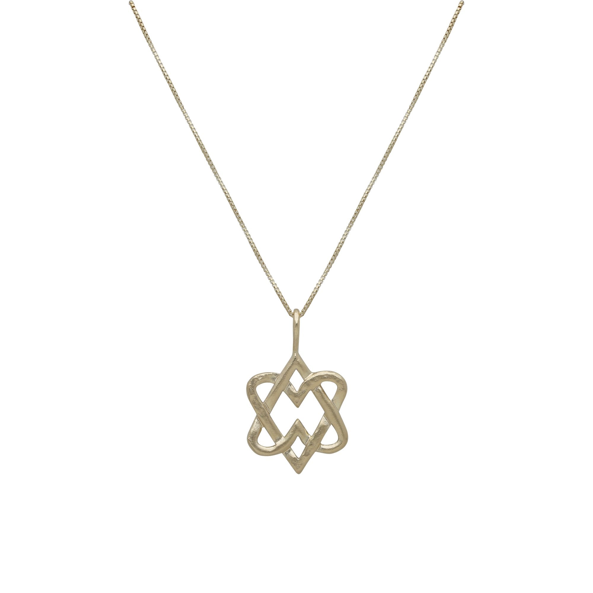Interlocking Hearts Star of David Necklace