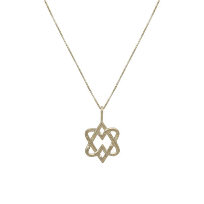 Interlocking Hearts Star of David Necklace