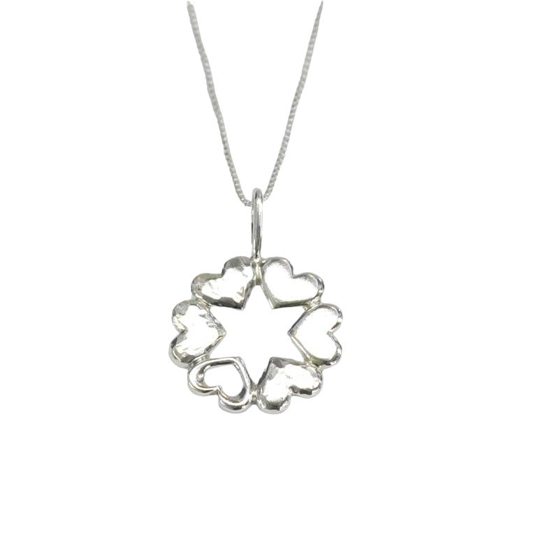 Hearts & Star of David Pendant Necklace