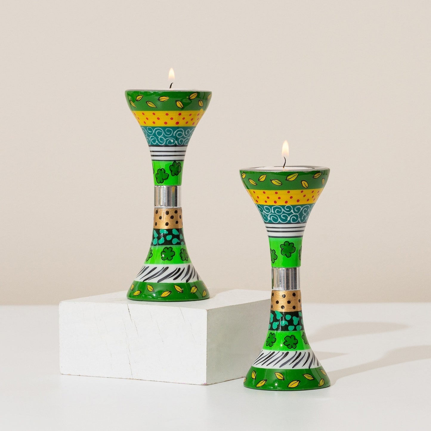 Handmade Aluminum Shabbat Candle Holders