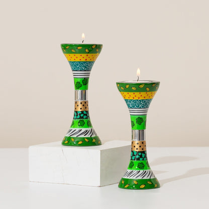 Handmade Aluminum Shabbat Candle Holders