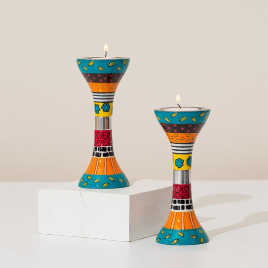 Handmade Aluminum Shabbat Candle Holders