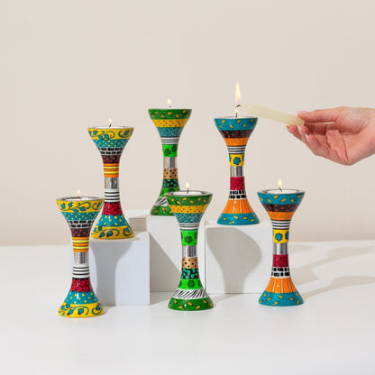 Handmade Aluminum Shabbat Candle Holders