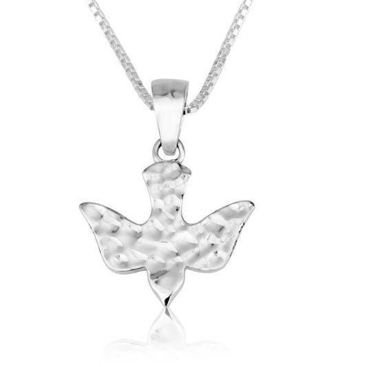 Hammered Silver Dove Pendant