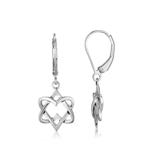 Interwoven Heart Dangle Earrings