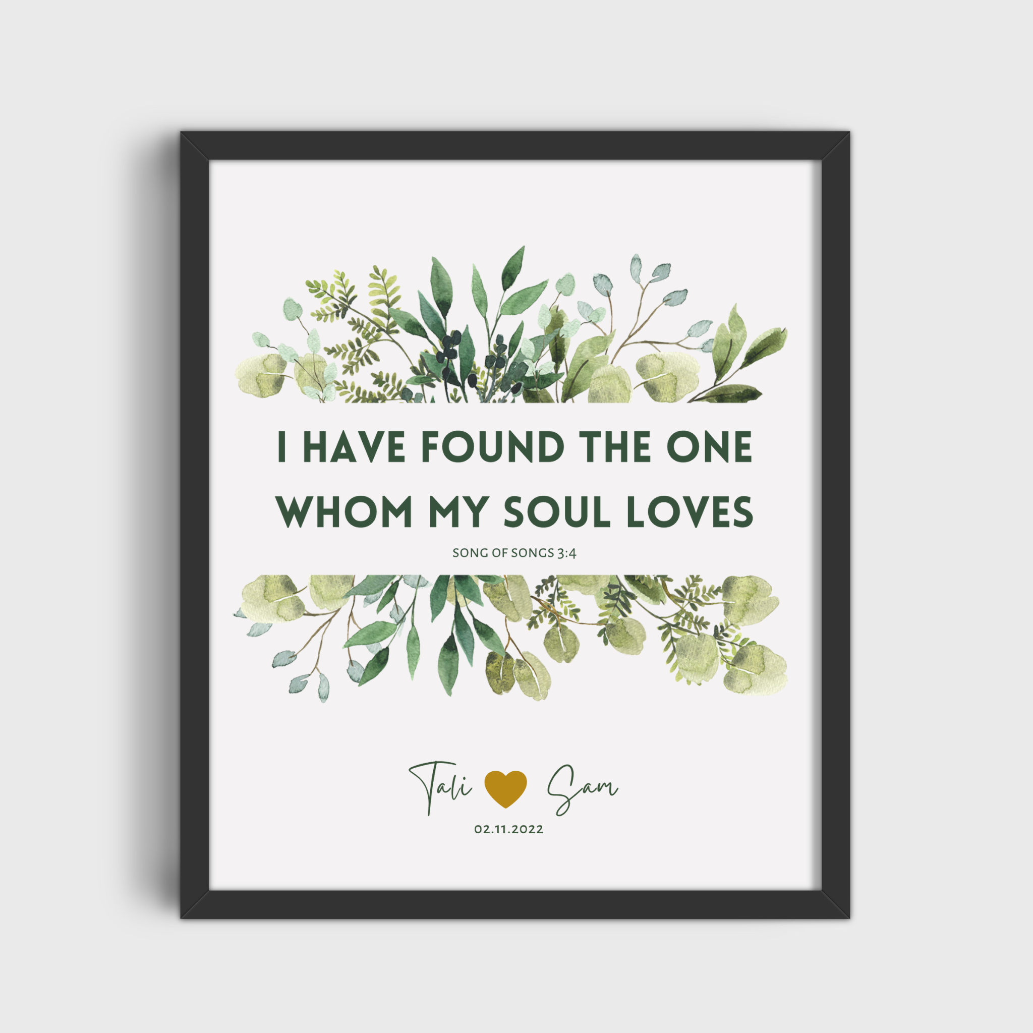 Personalized Song of Songs 3:4 Wedding Gift Print