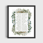 Blessing for the Home – Botanical Watercolor Art Print