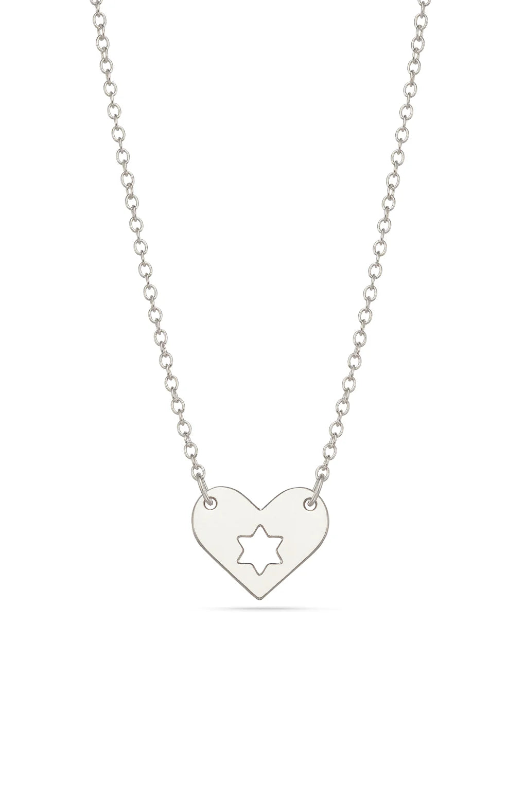Sterling Silver Israel at Heart Necklace