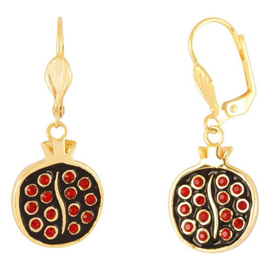 Gold & Garnet Pomegranate Earrings