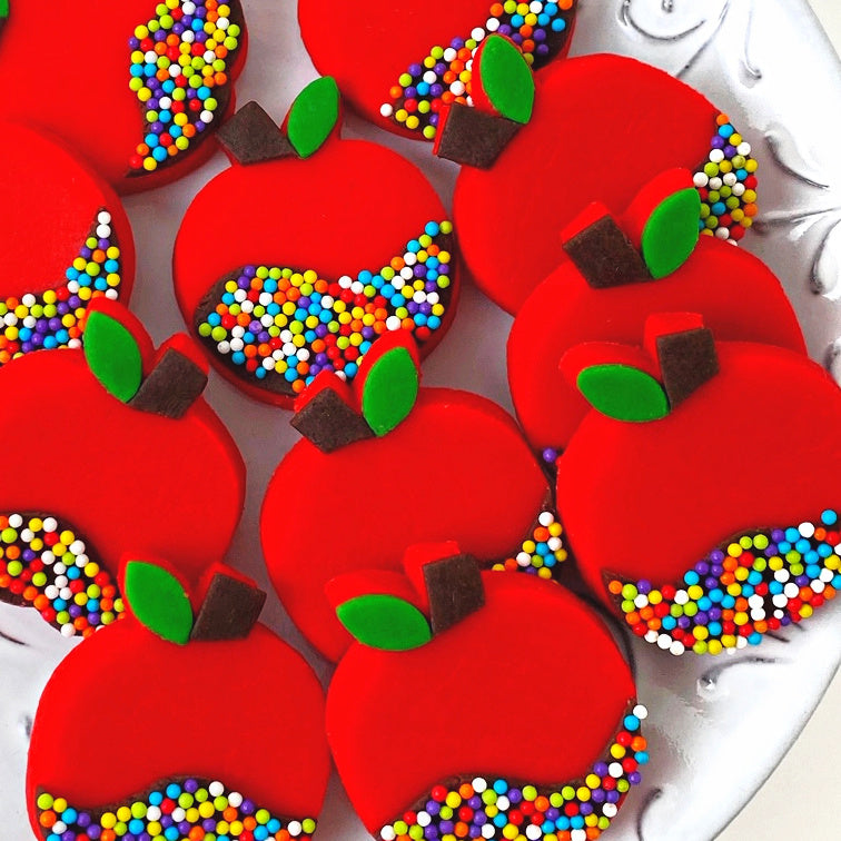Rainbow Sprinkle Apples – Marzipan Holiday Treats