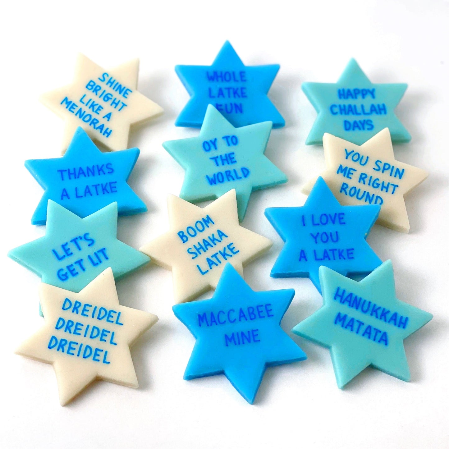 Marzipan Star of David Conversation Tiles