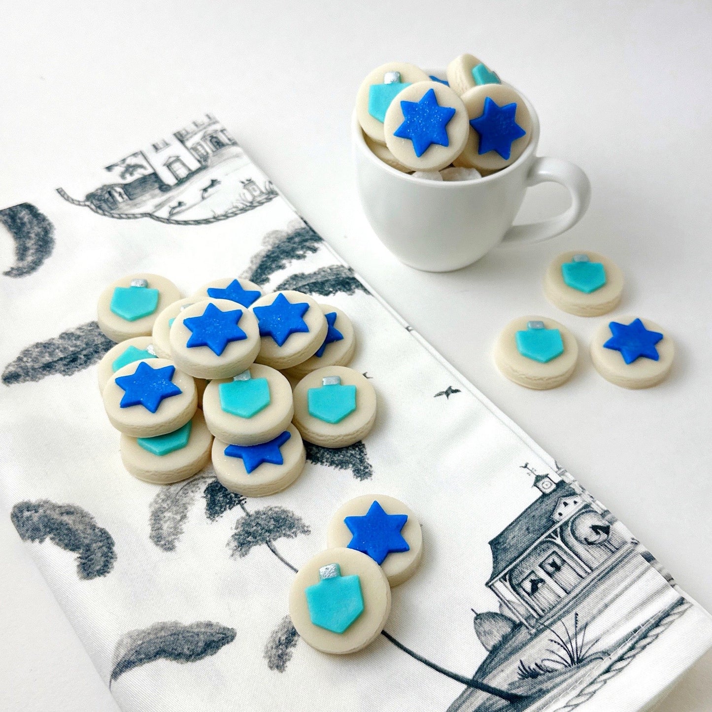 Marzipan Hanukkah Dreidel & Star Candy Bites